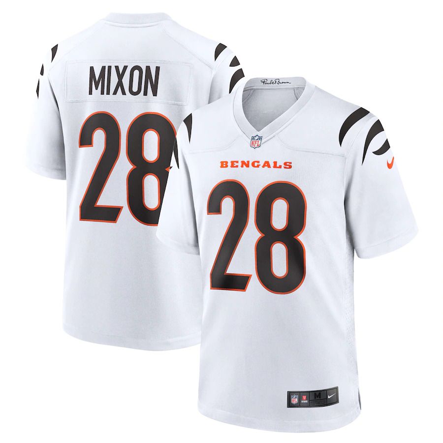 Men Cincinnati Bengals 28 Joe Mixon Nike White Away Game Player NFL Jersey